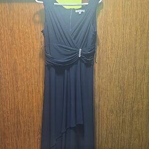 Cleo Black High Low Dress with Embellished Waist